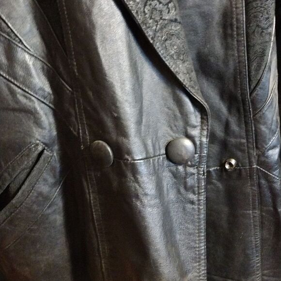 Otello Pelle leather trench coat - Picture 4 of 12